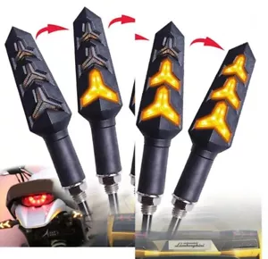 4 pack of Motorcycle Blinkers Led Flowing Turn Signal Lights 12v 12Leds - Picture 1 of 11