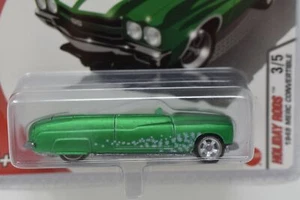 Hot Wheels 2005 Holiday Rods #3/5 1949 Merc Convertible Green HTF Real Riders - Picture 1 of 1