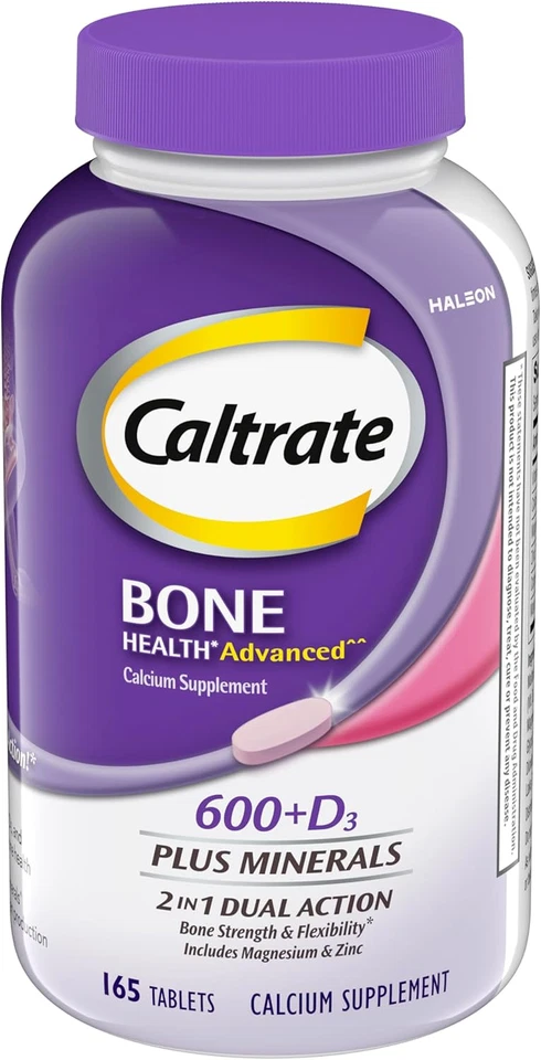 Caltrate 600 Plus D3 Minerals Calcium and Vitamin D Supplement 165 Count 4 pack