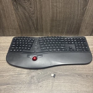 2 in 1 Wireless Computer Ergonomic Keyboard Trackball Combo PC325A With USB - Afbeelding 1 van 7