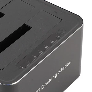 USB 3.0 To I II III Dual Bay Hard Drive Docking Station With Hard Drive Dupli CB - Afbeelding 1 van 22