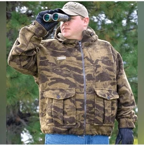Vtg Men's Columbia Gallatin Heavy Wool Blend Camo Hunting Jacket Sz L Outdoors - Picture 1 of 20
