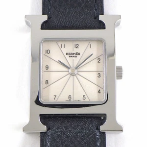 Reloj HERMES Reloj H PM HH1.210 Marfil Esfera Guilloche SS Cuero Negro Cuarzo - Imagen 1 de 10