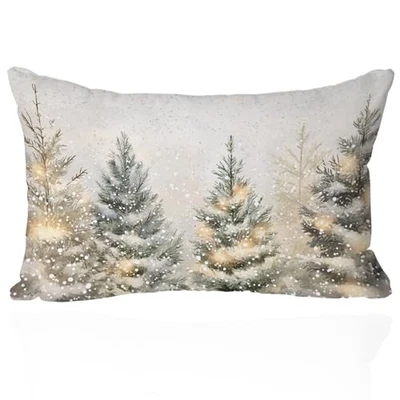 Christmas Tree Pillow Cover 12x20 – Vintage Snowy Pine 20" x 12" (Pack of 1) - Image 1 of 4
