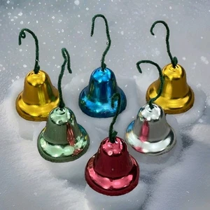 VINTAGE LEICHTE WEIHNACHTSGLOCKEN ORNAMENTE 6 STÜCK - Bild 1 von 19