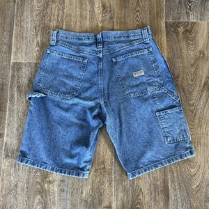Vintage Wrangler Carpenter Shorts Herren 32 blau Denim Skater Grunge Jorts Y2K - Bild 1 von 6