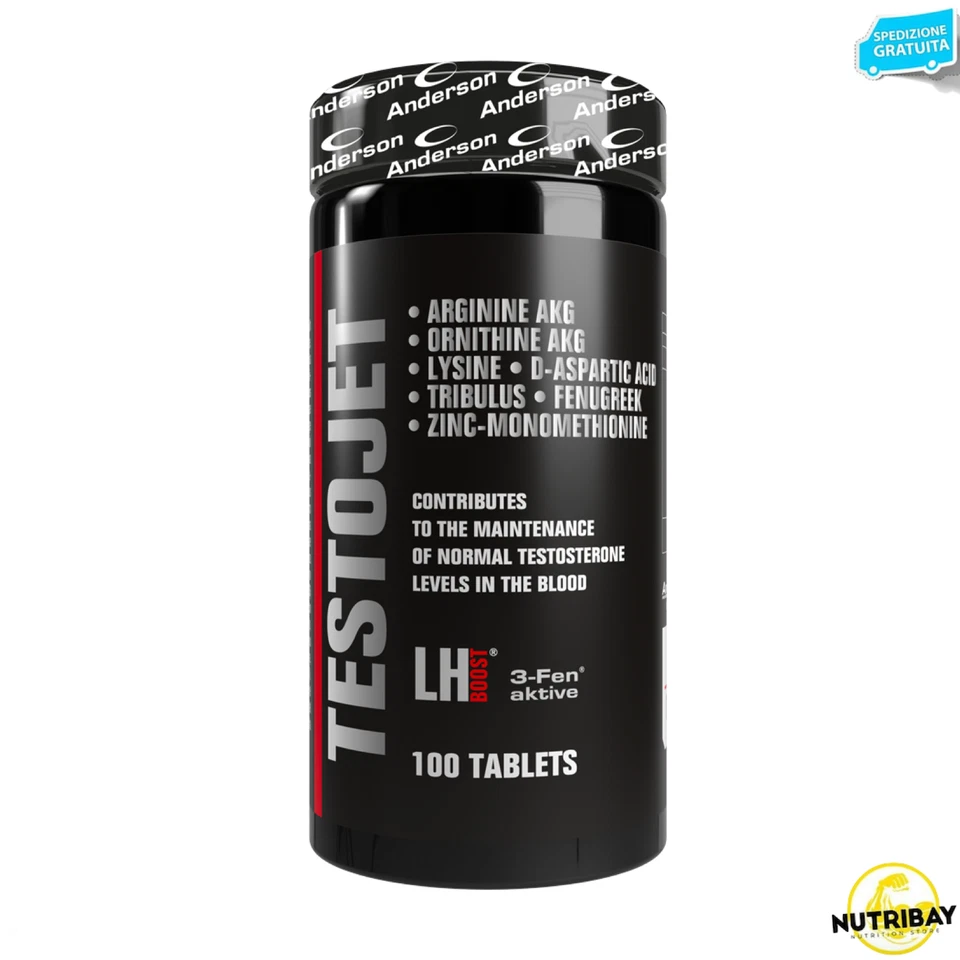 Anderson TestoJet 100 cpr. Tribulus Daa Arginina Lysina Fieno Greco e Ornitina A - Immagine 1 di 1
