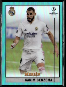 2020-21 Topps Merlin Chrome UCL -Karim Benzema #51 Aqua Refractor /199 - Picture 1 of 2