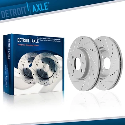 Front Drilled and Slotted Disc Brake Rotors Set for 2012 - 2020 Fiat 500 Ram 700 — 第 1/4 张图片
