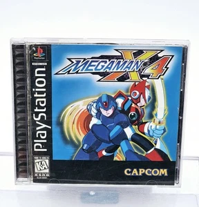 Mega Man X4 Sony PlayStation 1, PS1 Completo Etiqueta Negra con Tarjeta Reg Probada - Imagen 1 de 9