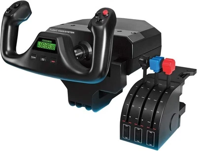 Logitech G Saitek Pro Flight Yoke System, Steuerhorn und Schubregler für Flug - Bild 1 von 4