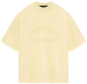Neu mit Etikett Fear of God Essentials Heavy Jersey T-Shirt Garten gelb Premium Streetwear S M - Bild 1 von 5