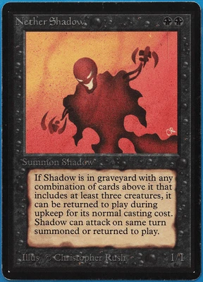Nether Shadow Beta HEAVILY PLD Black Rare MAGIC MTG CARD (ID# 505787) ABUGames - Image 1 of 2