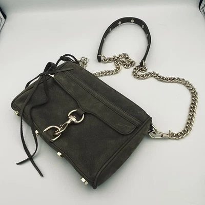 Mini Bandolera Cartera Rebecca Minkoff Gamuza Verde Cadena Dorada Correa Borlas Foto 1 de 4