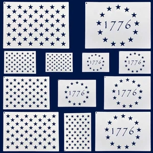 WISYOK Bandera Americana 50 Plantillas Estrellas y 13 Estrellas 1776 Plantillas, American...  - Imagen 1 de 7