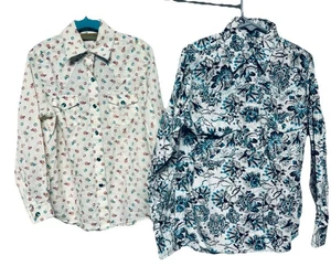 Mädchen Cowgirl Western Perlen Druckknopf Shirt 2 Stück Wranger & CH Cowgirl Hardware S - Bild 1 von 15