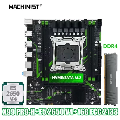 MACHINIST X99 PR9-H Motherboard Set Kit With LGA2011-3 Xeon E5 2650 V4 CPU DDR4 - Image 1 of 4