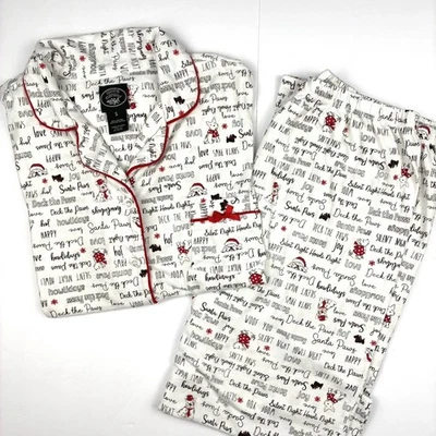 Женский пижамный набор Laura Ashley из 2 предметов с рождественскими собаками Santa Paws футболка легкая мягкая - Изображение 1 из 4