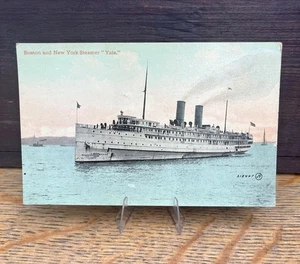 S. S. Yale ~ Boston & New York Steamer Postcard - Picture 1 of 2