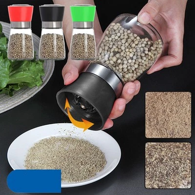 Stainless Steel Salt and Pepper Grinder Shaker Mill Glass Bottle Adjustable - Image 1 of 4