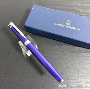 [Near-MINT wz/Box] HARRY WINSTON Novelty Purple/Silver Rollerball Pen - Picture 1 of 6
