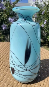Fenton Robert Barber and Dave Fetty Blue Hanging Hearts Vase. Rare. #111/600 - Picture 1 of 8