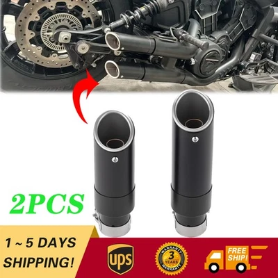 1 par de tubos de escape cortos sin cordones para Indian Scout Sixty Rogue Bobber 2015-2025 Foto 1 de 4