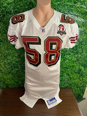 Camiseta deportiva de los San Francisco 49ers #58 2006 parche 60 Reebok blanca talla 44 Foto 1 de 4