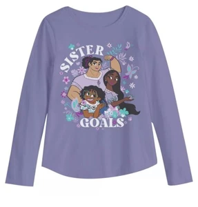 Disney Encanto Shirt Girls Size 6x Purple Graphic Tee Long Sleeve Sister Goals - Picture 1 of 1
