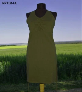Kleid Grün Schulterfrei Mini Kleid Braun Mandala Sommer Hippie Goa Schnürkleid  - Bild 1 von 26