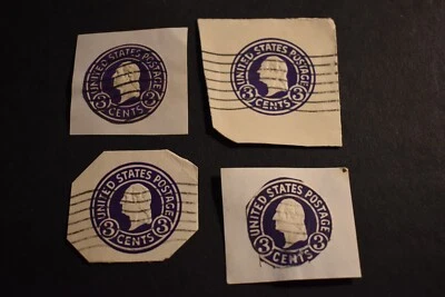 1932 US Stamps - Scott U436 - 3 Cent Washington Envelope Cuts  - Used - Image 1 of 2