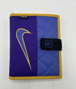 Vintage Nike Mead Planner Organizer Small Purple 90s Swoosh Binder Notebook - Picture 1 of 12