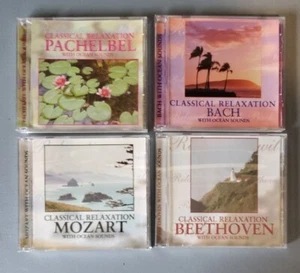 4 CD LOT- Classical Relaxation with Ocean Sounds Bach Beethoven Mozart Pachelbel - Picture 1 of 4