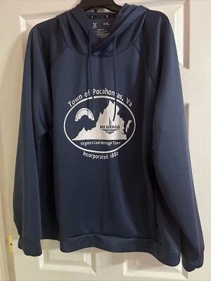 Sudadera con capucha Xersion para hombre 2XL azul Virginia carbón Heritage Town Quick DRI Foto 1 de 4
