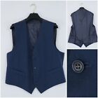 Mens Waistcoat Large Size US 44 Vintage Blue Formal Business Dress Vest
