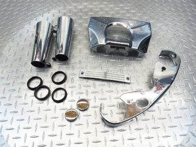 Juego de cubiertas de tubo de horquilla cromadas Kawasaki Vulcan 1500 Nomad 2000 99-01 OEM Foto 1 de 4
