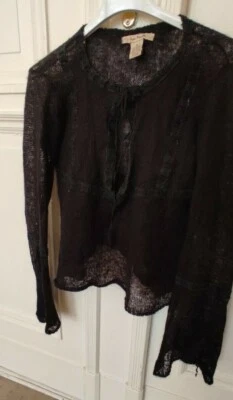 Designer Tree People Damen Wollpullover Gr. S schwarz ajour 45% Mohair wolle - Bild 1 von 4