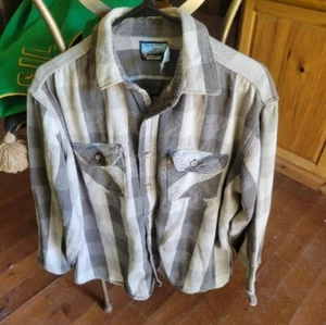 Fieldmaster Flannel Shirt Jacket Men Sz XL 100% Cotton Made in USA Plaid Vintage - Picture 1 of 12