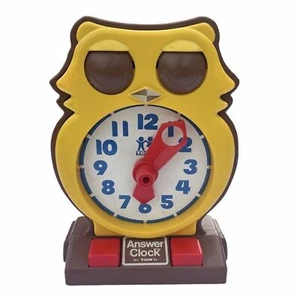 Vintage 1975 TOMY Answer Clock Owl Learning Toy Made in Hong Kong - WORKS GREAT! - Picture 1 of 3