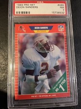 1989 PRO SET #486 DEION SANDERS RC HOF COACH PRIME PSA 7 NM FSU Falcons Yankees