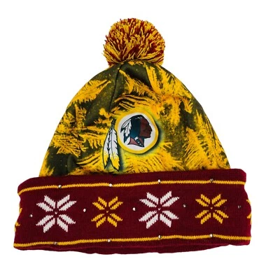 Forever Collectibles Washington Redskins Beanie Pom Pom Winter Hat Rhinestones - Image 1 of 4