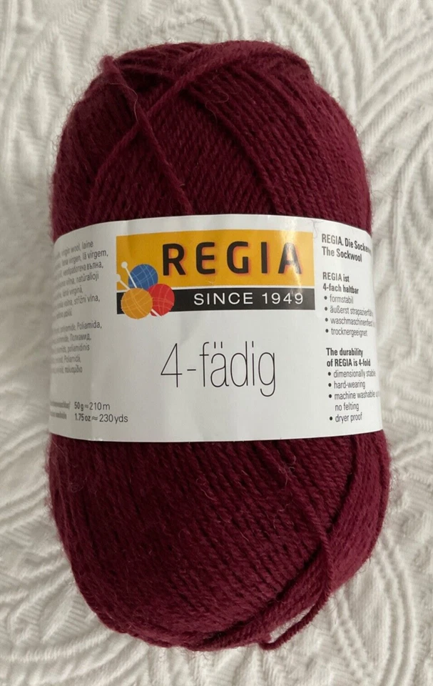REGIA Solid Color Sock Yarn 4-ply Superwash 50g / 230yds ... You Choose ... - Image 1 of 1