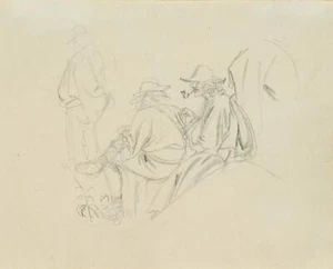 J. KLEIN (1792-1875), Rauchende Bauern, Bleistift Romantik Trachten 1800-1849 - Picture 1 of 7