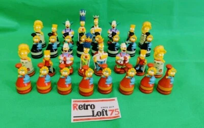 Jeu d'échecs Simpsons 3D pièces. Jeu complet vintage 2000. Sans planche. V.G.état - Photo 1/4
