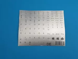 Autoadesivi per Tastiera Argento Notebook Tedesco Qwertz 86 Tasti De Argento - Bild 1 von 4