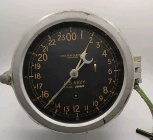 Vintage Chelsea Clock Co. Boston U.S. NAVY WWII Clock 24 Hour Military Time - Picture 1 of 4