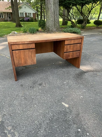 Dillingham Mid Century Walnut 5 Drawer Desk Cover
