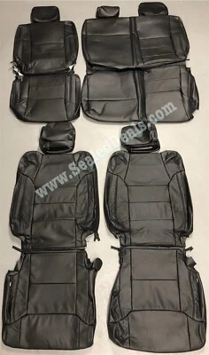 Actualización de fundas de asiento de cuero negro para cucharones de doble cabina Toyota Tundra 2014-2021 Foto 1 de 4