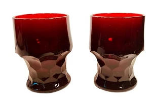 2 Anchor Hocking Royal Ruby Red Georgian Glass 8.5 oz Tumblers Juice 4.13"h - Picture 1 of 3
