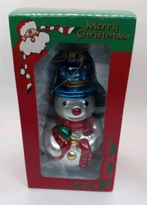Vintage 5" Glass Snowman with Presents Christmas Ornament Made In Taiwan - Picture 1 of 3